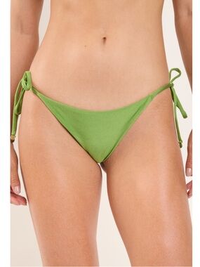 Shade & Shore Green Tie-Side Bikini Bottom w/ Pearl Detail NWT Size L (12-14)